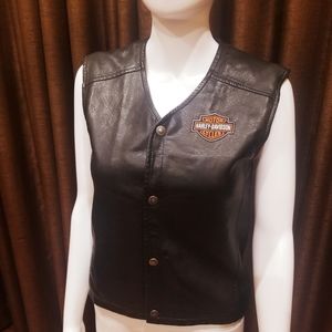 Harley-Davidson black leather motorcycle vest